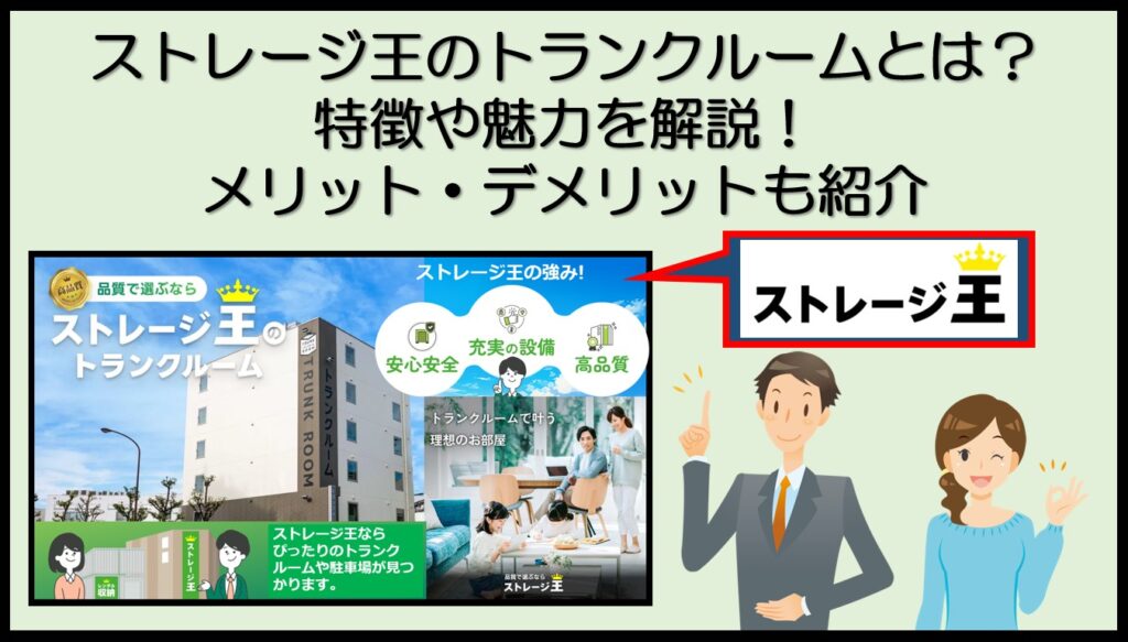 ストレージ王のトランクルームとは？特徴や魅力を解説！メリット・デメリットも紹介